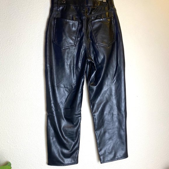 Abercrombie Fitch Curve Love Ankle Straight Ultra High Rise Vegan Leathear Pants - Picture 5 of 6